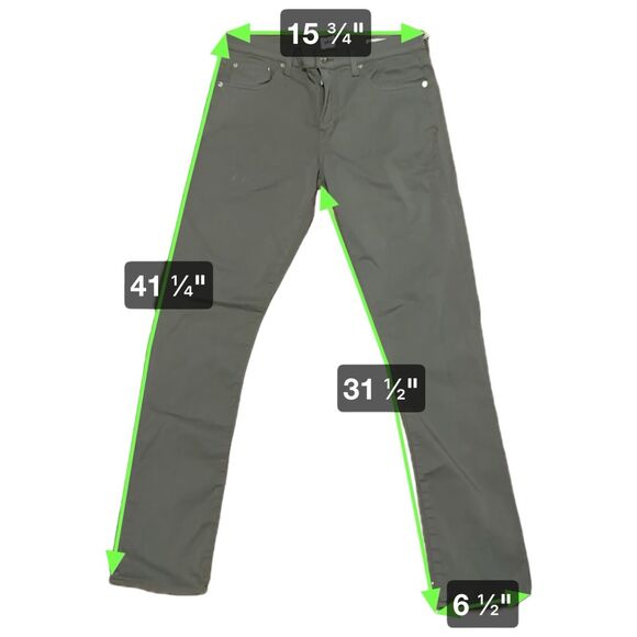 EDWIN Jeans Men's Size 31 Sage Green Maddox Endurance Slim Fit Stretch Mid Rise - Picture 6 of 6